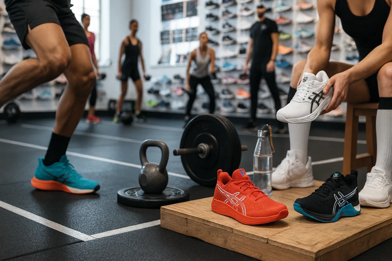 ورزشکاران در باشگاه با کتونی اسپرت.