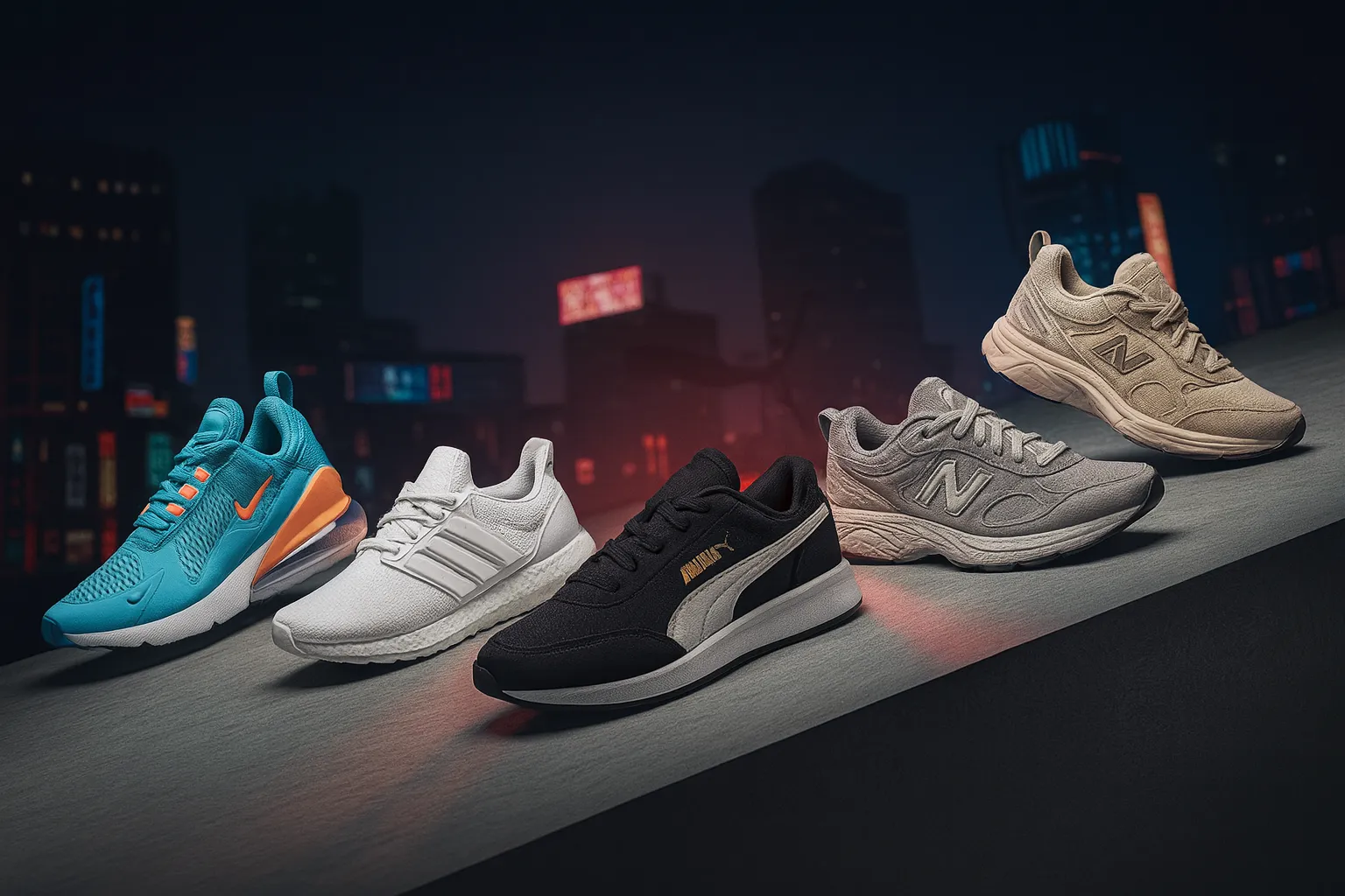 مجموعه‌ای از بهترین برندهای کفش ورزشی دنیا در یک تصویر